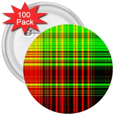 Line Light Neon Red Green 3  Buttons (100 Pack) 