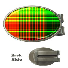 Line Light Neon Red Green Money Clips (oval)  by Mariart