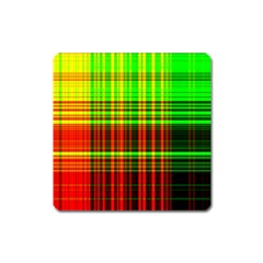 Line Light Neon Red Green Square Magnet