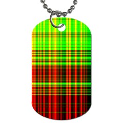 Line Light Neon Red Green Dog Tag (One Side)