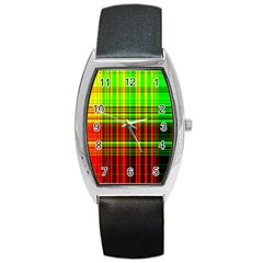 Line Light Neon Red Green Barrel Style Metal Watch