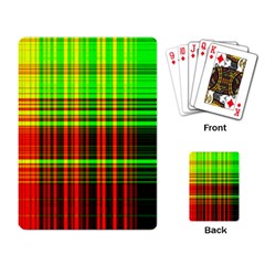 Line Light Neon Red Green Playing Card