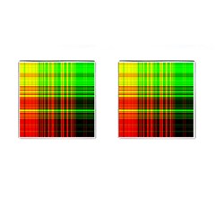 Line Light Neon Red Green Cufflinks (square) by Mariart