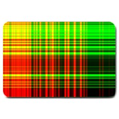 Line Light Neon Red Green Large Doormat 