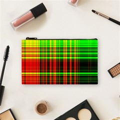 Line Light Neon Red Green Cosmetic Bag (Small) 