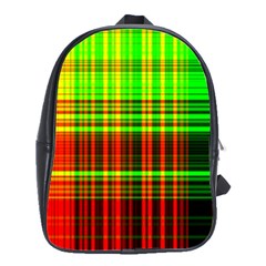 Line Light Neon Red Green School Bags(Large) 