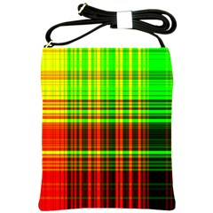 Line Light Neon Red Green Shoulder Sling Bags