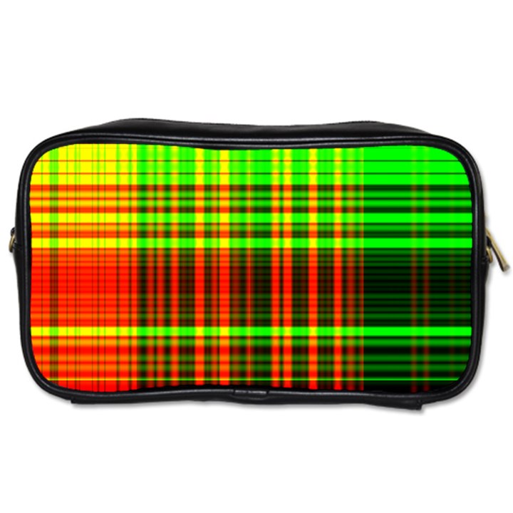 Line Light Neon Red Green Toiletries Bags 2-Side