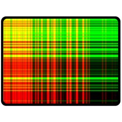 Line Light Neon Red Green Fleece Blanket (large) 