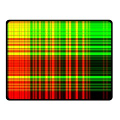 Line Light Neon Red Green Fleece Blanket (Small)