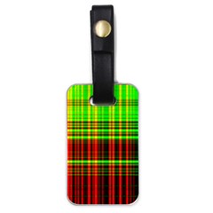 Line Light Neon Red Green Luggage Tags (One Side) 