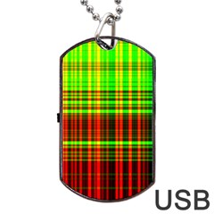 Line Light Neon Red Green Dog Tag Usb Flash (one Side) by Mariart