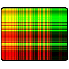 Line Light Neon Red Green Double Sided Fleece Blanket (medium) 