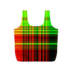 Line Light Neon Red Green Full Print Recycle Bags (S) 