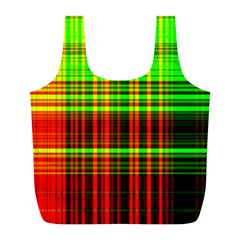 Line Light Neon Red Green Full Print Recycle Bags (l) 