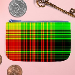 Line Light Neon Red Green Large Coin Purse