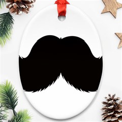 Mustache Owl Hair Black Man Ornament (oval) by Mariart