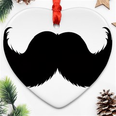 Mustache Owl Hair Black Man Ornament (heart)