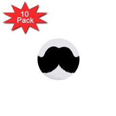 Mustache Owl Hair Black Man 1  Mini Buttons (10 Pack) 