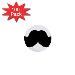 Mustache Owl Hair Black Man 1  Mini Buttons (100 Pack) 