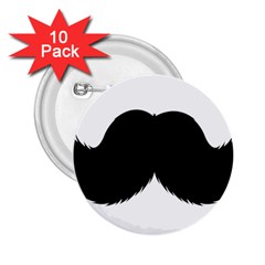 Mustache Owl Hair Black Man 2 25  Buttons (10 Pack)  by Mariart