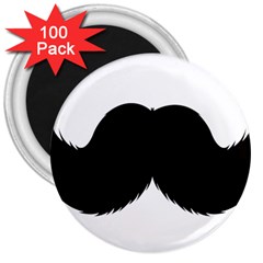 Mustache Owl Hair Black Man 3  Magnets (100 Pack) by Mariart