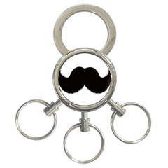 Mustache Owl Hair Black Man 3-ring Key Chains by Mariart