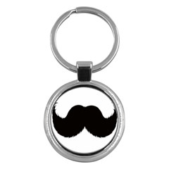 Mustache Owl Hair Black Man Key Chains (round) 