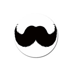 Mustache Owl Hair Black Man Magnet 3  (round) by Mariart