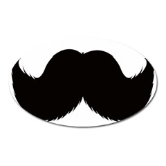 Mustache Owl Hair Black Man Oval Magnet by Mariart