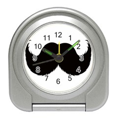 Mustache Owl Hair Black Man Travel Alarm Clocks by Mariart