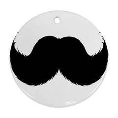 Mustache Owl Hair Black Man Round Ornament (two Sides) by Mariart