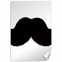 Mustache Owl Hair Black Man Canvas 12  X 18   by Mariart