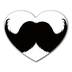 Mustache Owl Hair Black Man Heart Mousepads by Mariart