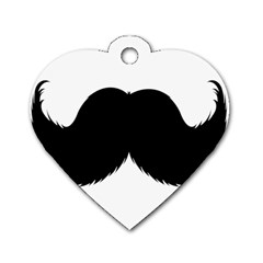 Mustache Owl Hair Black Man Dog Tag Heart (two Sides) by Mariart