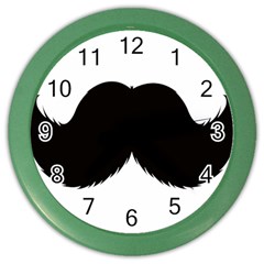 Mustache Owl Hair Black Man Color Wall Clocks by Mariart