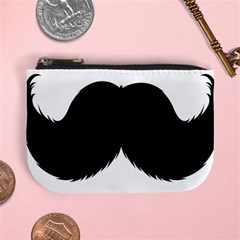 Mustache Owl Hair Black Man Mini Coin Purses by Mariart