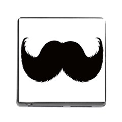 Mustache Owl Hair Black Man Memory Card Reader (square)