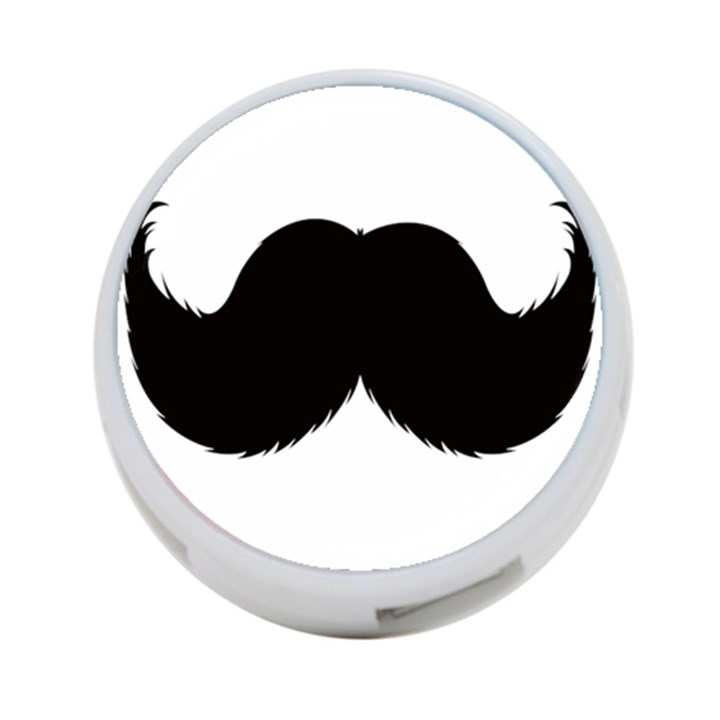 Mustache Owl Hair Black Man 4-Port USB Hub (One Side)