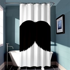 Mustache Owl Hair Black Man Shower Curtain 36  X 72  (stall) 