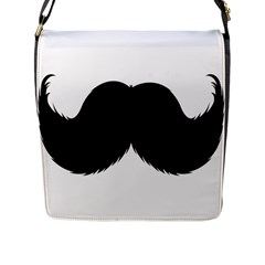 Mustache Owl Hair Black Man Flap Messenger Bag (l)  by Mariart