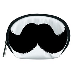 Mustache Owl Hair Black Man Accessory Pouches (medium)  by Mariart