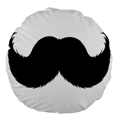 Mustache Owl Hair Black Man Large 18  Premium Flano Round Cushions