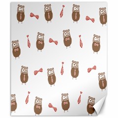 Insulated Owl Tie Bow Scattered Bird Canvas 20  X 24   by Mariart