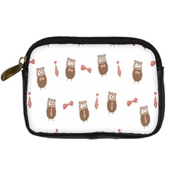 Insulated Owl Tie Bow Scattered Bird Digital Camera Cases by Mariart