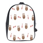 Insulated Owl Tie Bow Scattered Bird School Bags(Large)  Front