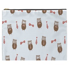 Insulated Owl Tie Bow Scattered Bird Cosmetic Bag (xxxl)  by Mariart