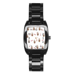 Insulated Owl Tie Bow Scattered Bird Stainless Steel Barrel Watch by Mariart