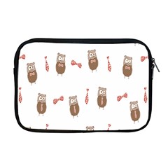 Insulated Owl Tie Bow Scattered Bird Apple Macbook Pro 17  Zipper Case by Mariart