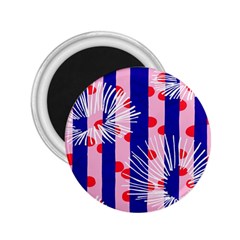 Line Vertical Polka Dots Circle Flower Blue Pink White 2 25  Magnets by Mariart